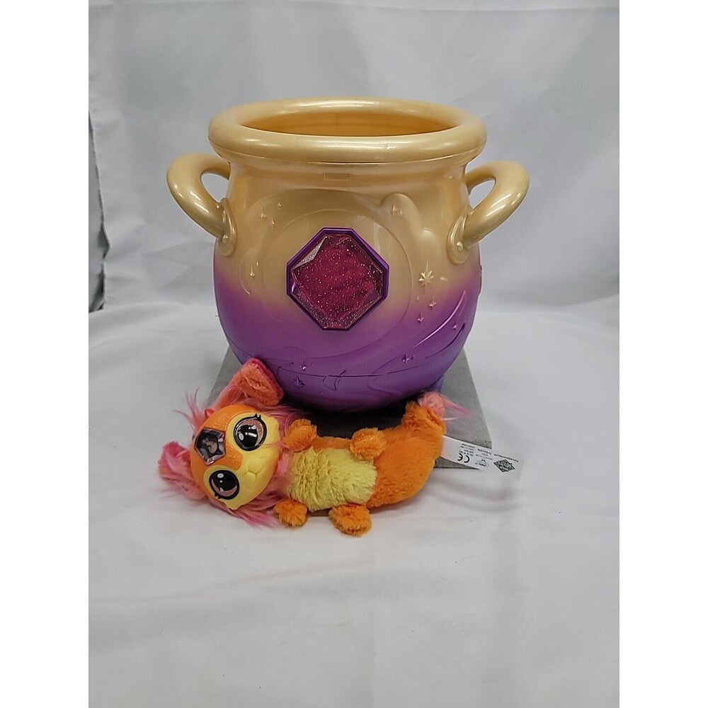 Magic Mixies Magical Misting Cauldron Interactive Orange Dragon Plush Toy used